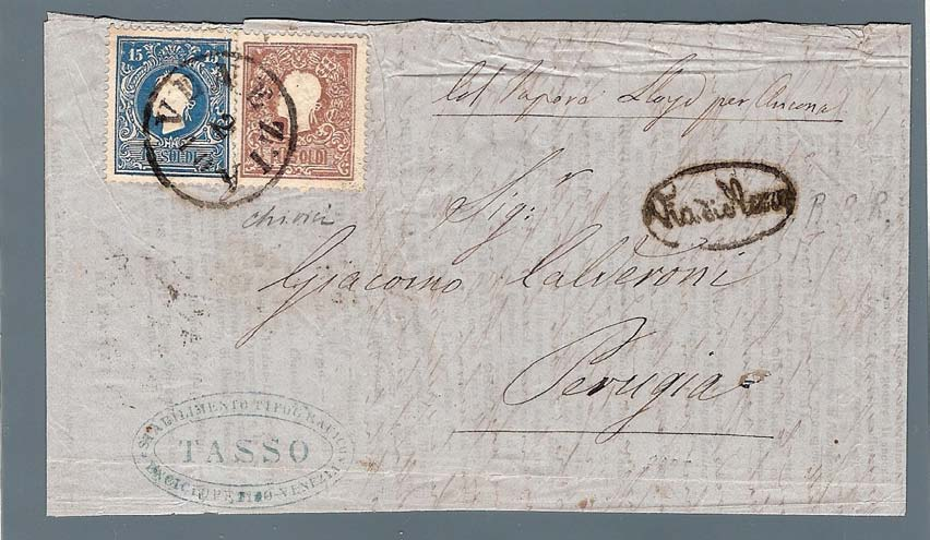 1) La via di Ancona pag 4 Le tariffe dall'austria La tariffa di 15 kr. 28 agosto 1859 da Trieste ad Ancona.
