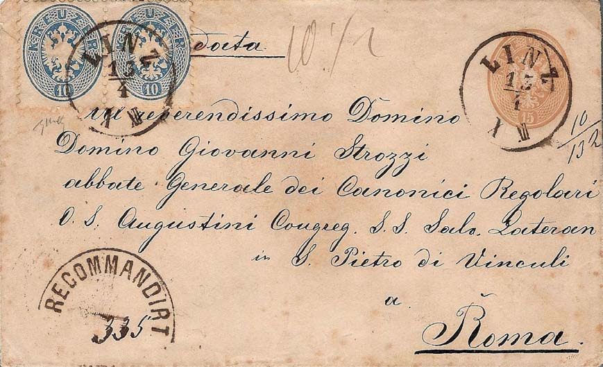 4) L intermediazione italiana dal 15/5/62 al 30/9/67 pag.50 Dopo la 3 Guerra d Indipendenza. 13 aprile 1867 da Linz a Roma.