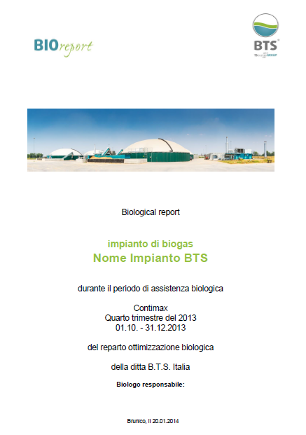 Ottimizzazione biologica Nuovo report 2014: valutazione biologica dell