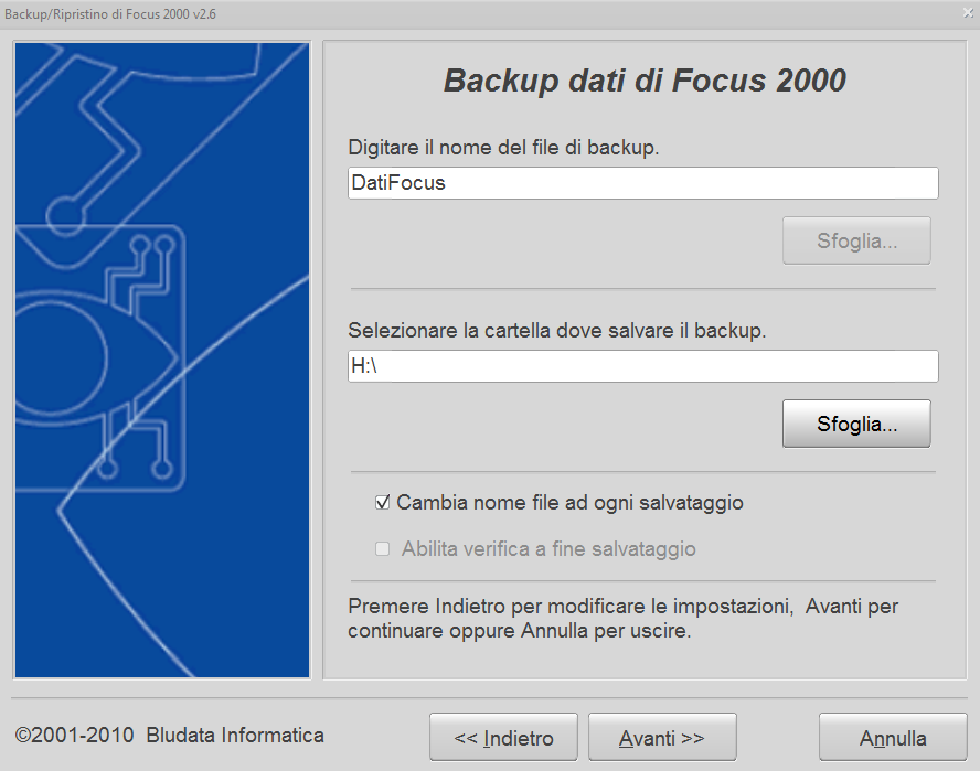 13 Quarta pagina del Wizard In questa pagina occorre effettuare le seguenti operazioni: 1.