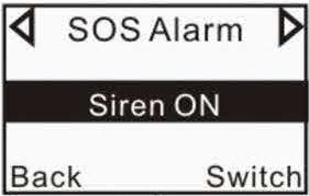 3.5.4 Attiva sirena in caso di allarme SOS Settando quest impostazione su ON, la sirena verrà attivata in caso di allarme SOS, settandola su OFF partirà un allarme silenzioso, verrà inviata la