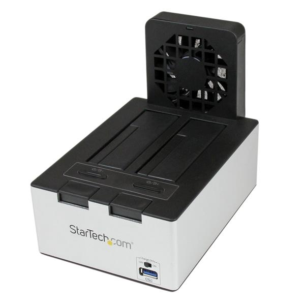 Docking station per due dischi rigidi SATA USB 3.0 con hub USB di ricarica rapida integrato, supporto UASP e ventola - Nero Product ID: SDOCK2U33HFB La docking station per due dischi rigidi USB 3.