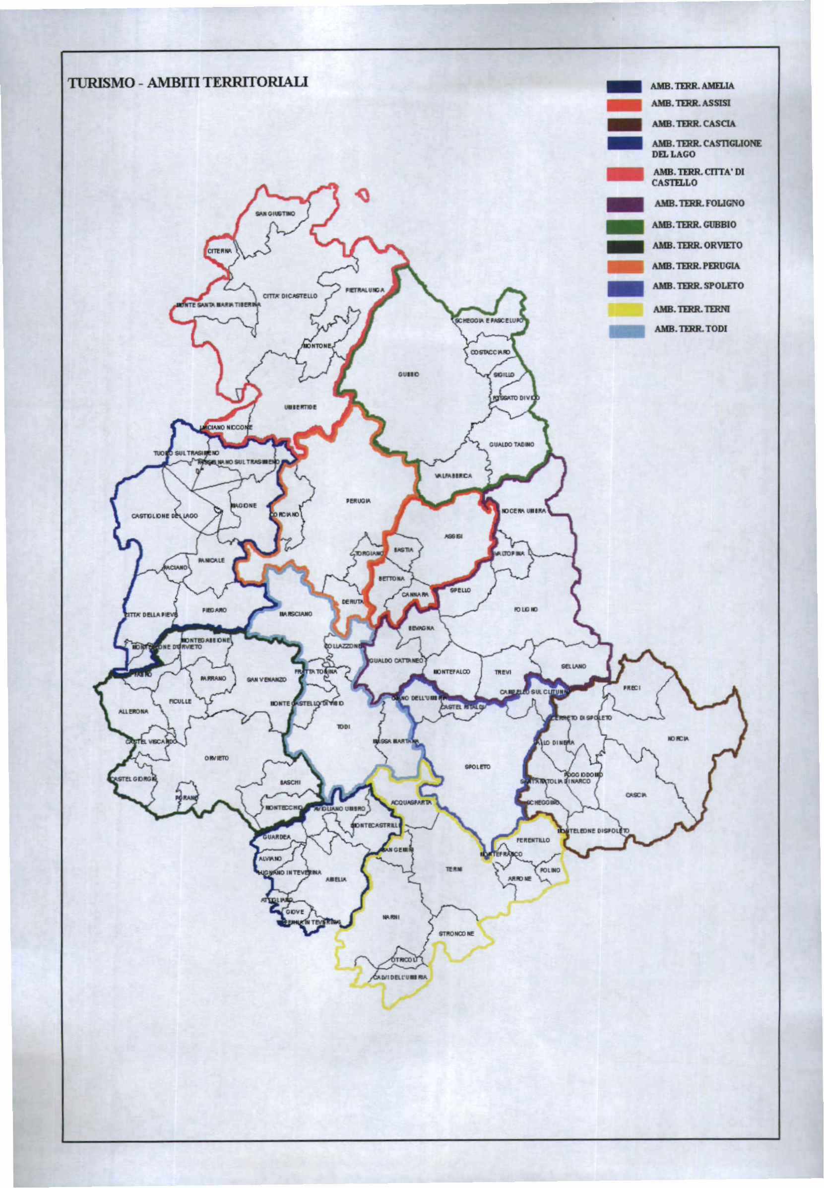 'IURJSMO - AMBm TERRITORIALI -AMB.1IRR. AMILIA -AMB. 1lRR.. ASSISI -AMB.1lRR.. CASCIA -AMB.llllR. CASllGLIONE DD. LAGO -AMB. TERR. CnTA' DI CASTD.