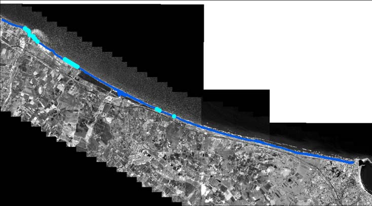 1975 F. Trigno Entità del fenomeno erosione - ampiezza spiaggia rischio per i beni Settore a nord di Termoli 2004 Beach width 10 metri Beach width 10 metri 5.