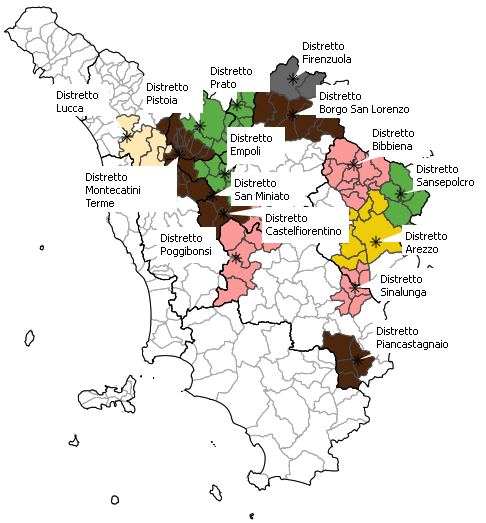 Grafico 11- Unità locali ICT per comune. Toscana. Anno 2016 (valori percentuali sul totale delle unità locali complessive del comune) 3.