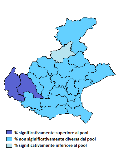 In Veneto, nel quadriennio 2009-2012 la percentuale di fumatori è inferiore rispetto a quella registrata nello stesso nel pool di Asl Passi a livello nazionale