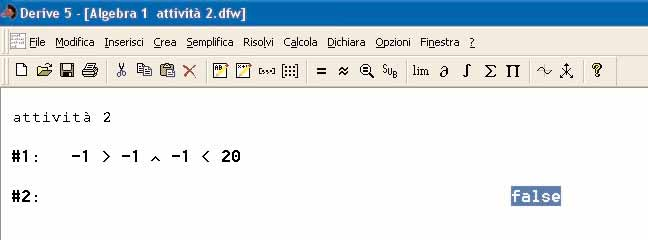 Algebra 1 Capitolo 2 Derive visualizza 1 > 1 1 < 20.