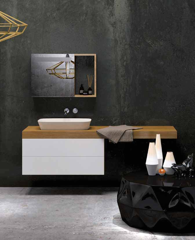 STIVA furniture with 2 white drawers, PRUA mirror.