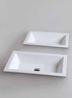 01. lavabo 60x45 sospeso THI60/SOSP / 60x45 THI60/SOSP wall-hung washbasin. 02. lavabo 120 THI120/SOSP.