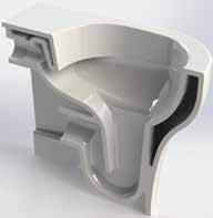 AZZURRA propone un wc senza brida con tecnologia Water Saving, che si inserisce in una nuova tendenza del mercato.