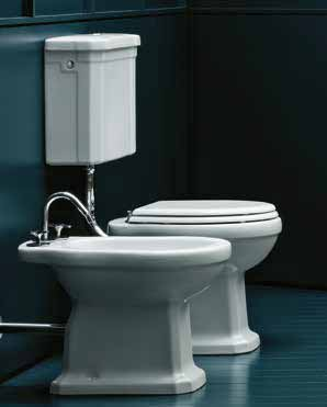 floor wc with JC 1800 polyester cover-seat. JUB 500/M floor 3 holes bidet.