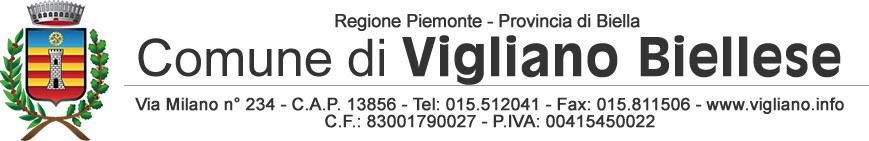 UFFICIO SEGRETERIA certificata@pec.vigliano.info ORIGINALE DETERMINAZIONE N. 108 Data di registrazione 06/05/2016 Oggetto: AFFIDAMENTO ALLA SOCIETA QUI!