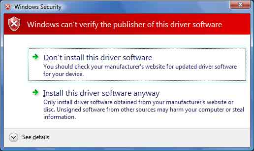 6 Fare clic su [Install this driver software anyway]. Appare la seguente finestra.