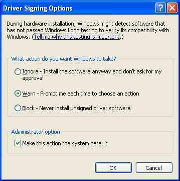 you want Windows to take?]. Se si sceglie [Block] non sarà possibile installare il driver stampante.