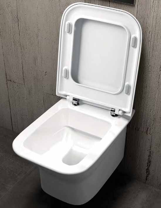 WC SOSPESO PRUA con tecnologia EASY CLEAN 3 lt risparmio idrico 70% water saving 70% pulizia facile e veloce easy and fast cleaning