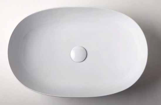 01. 02. lavabo appoggio CIRCLE cm 60x40 ECI 60. Rubinetteria LINEA, mensola MISURA cotone. ECI 60 cm 60x40 over counter washbasin. LINEA taps, MISURA cotton shelf. 01.