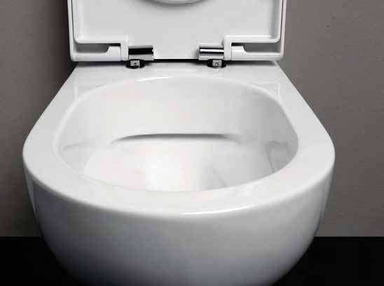 maggior igiene e di linee basiche, AZZURRA propone un wc senza brida, che si inserisce in una nuova tendenza del mercato.