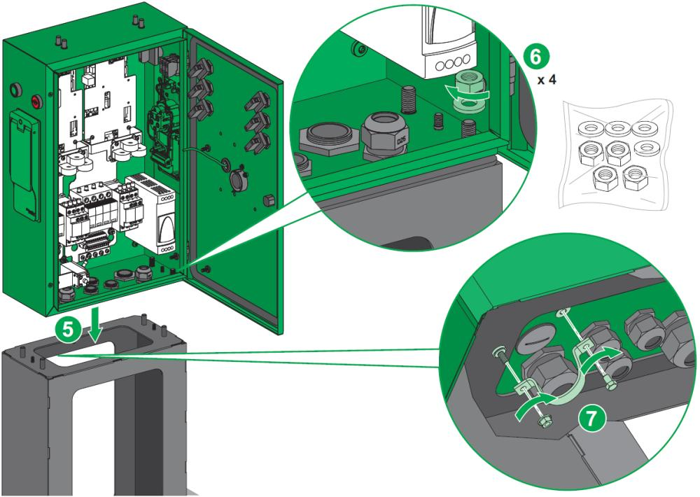 Figura 9: Versione per installazione a terra - istruzioni di montaggio 2 Dopo aver