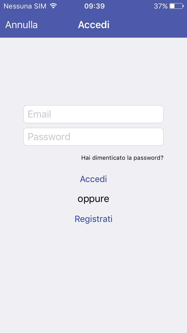 Tipi di utilizzo: Locale e Cloud CLOUD Per utilizzare l app in CLOUD è necessario la 1 volta effettuare registrazione e accesso.