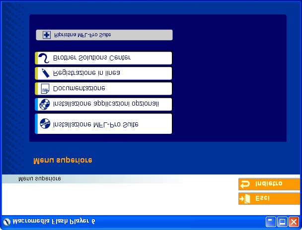 Punto 2 CD-ROM in dotazione MFL-Pro Suite Il CD-ROM comprende le seguenti voci: Installazione MFL-Pro Suite È possibile installare il software MFL-Pro Suite e i driver multifunzione.