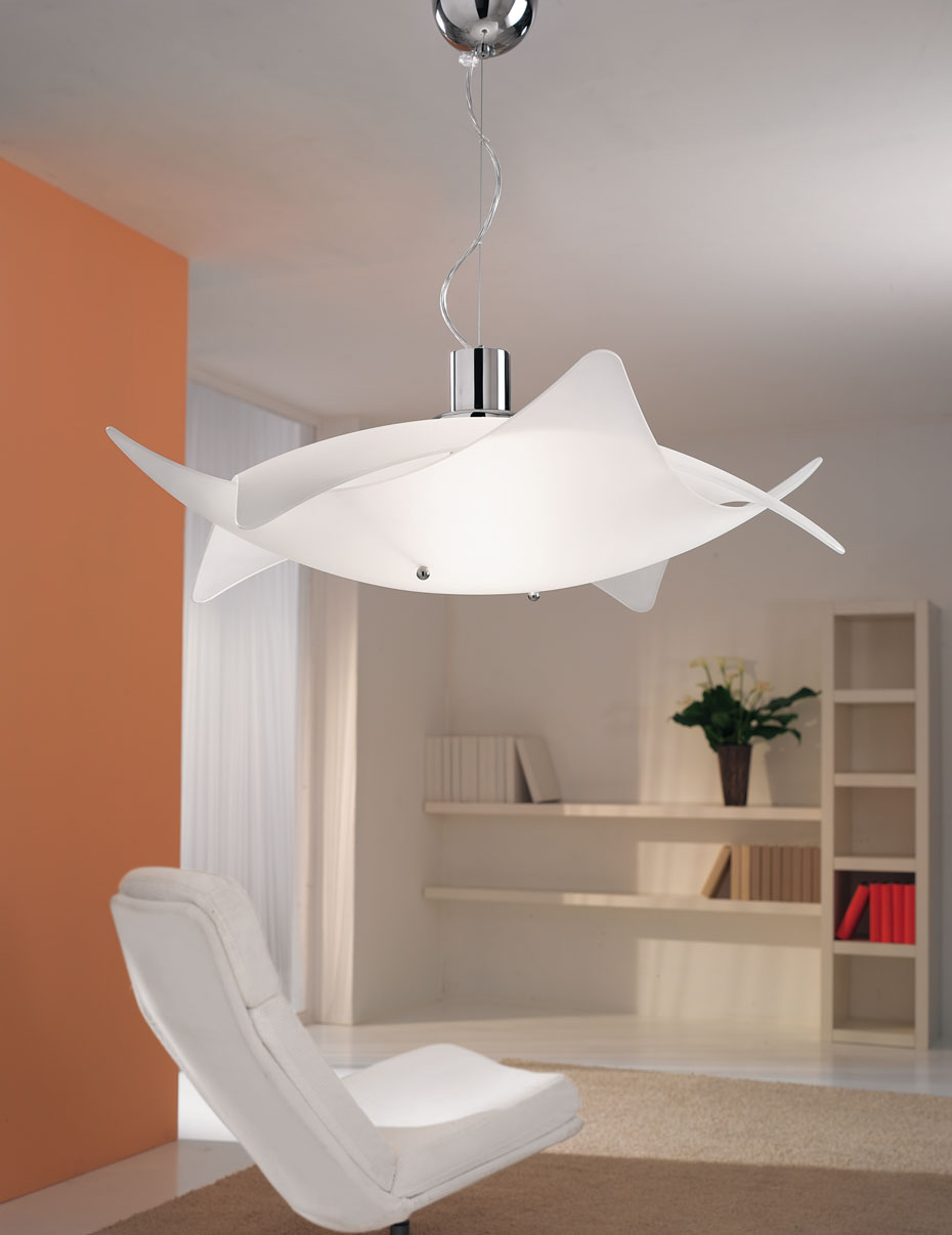 RANGE OF CEILING, WALL AND PENDANT LAMPS IN CURVED SANDBLASTED PLATE