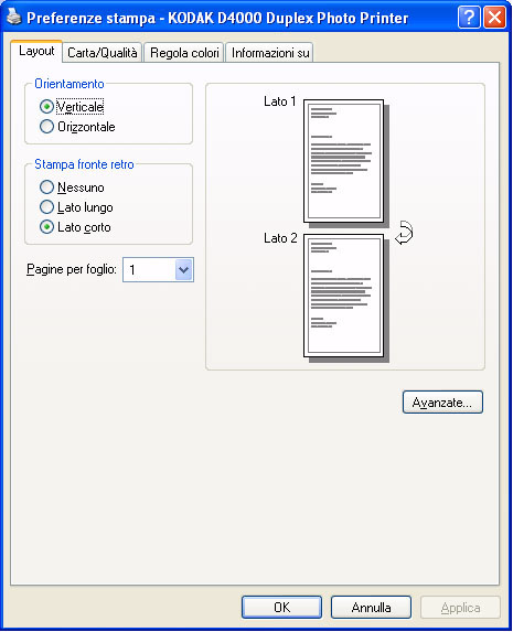 Uso del driver della stampante con il sistema operativo WINDOWS Uso delle opzioni della scheda Layout È possibile selezionare le seguenti opzioni disponibili nella
