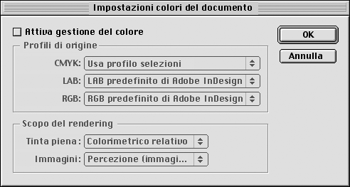 2 Deselezionare l opzione Abilita gestione colore, quindi fare clic su OK.