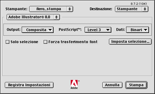 GESTIONE DEL COLORE NELLE APPLICAZIONI DI ILLUSTRAZIONE 65 Illustrator 8.x e 9.