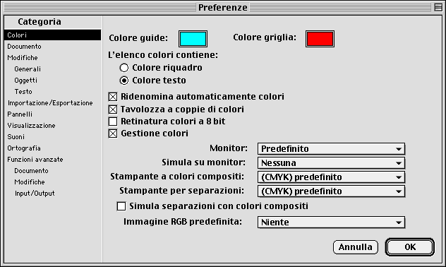 GESTIONE DEL COLORE NELLE APPLICAZIONI DI ILLUSTRAZIONE 66 FreeHand 10.x, 9.x e 8.x per Windows e Mac OS Le informazioni contenute in questa sezione si applicano sia alla versione di FreeHand 9.x e 8.x per Windows che a quella per Mac OS.