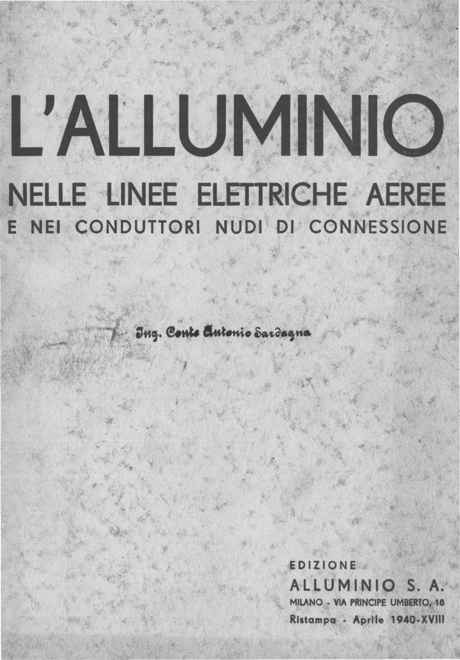 l'allumi 'f NELLE LINEE ELETTRI eh E. AER~E E NEl CONDUTTORI NUDI DI CONNESSIONE.