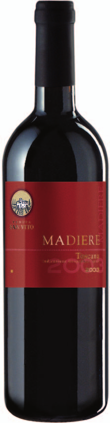 MADIERE - TOSCANA IGT ROSSO Madiere Toscana Igt Rosso Sangiovese 60% - Cabernet 30% - Merlot 10%. Nel mese di Ottobre, in epoche differenti a seconda dei vitigni.
