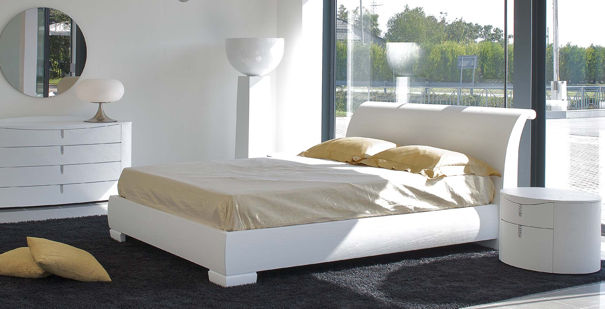 046 35 LETTO LUNA laccato poro aperto bianco opaco 31.5 COMÒ KRISTAL laccato poro aperto bianco opaco con inserto Strass Swarovski 10.