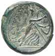 ad ali aperte con un pesce tra gli artigli - R/ Granchio tra due globetti, sotto due pesci - Mont. 3898 (AE g. 6,53) qbb/bb 50 94 Caulonia Nomos - Apollo andante a d.