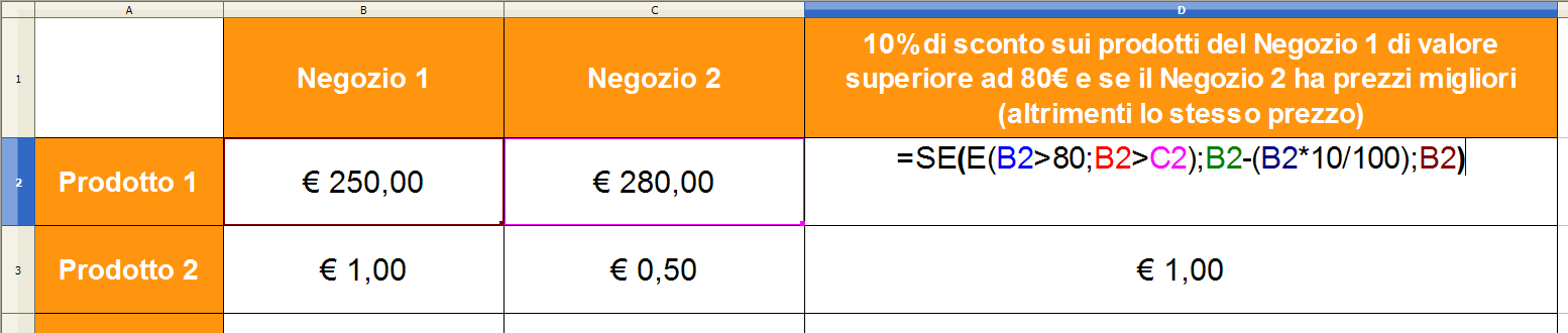 e due le condizioni sono VERE Specifica