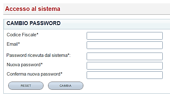 Primo Accesso al Sistema Al primo accesso che si effettua dopo aver