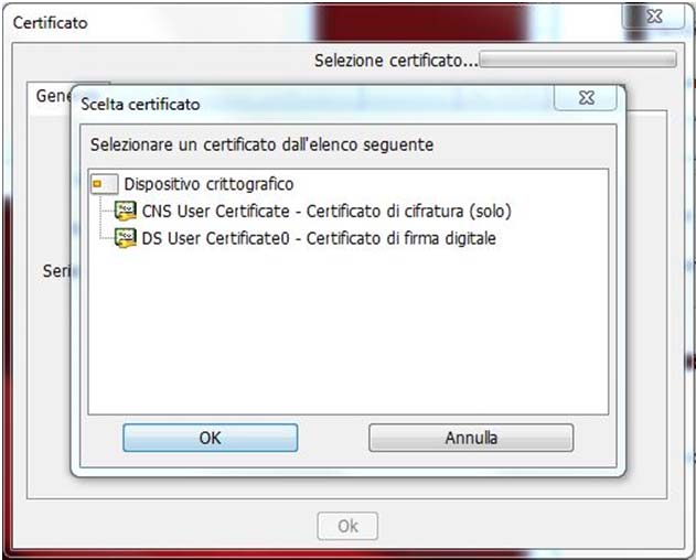 4) si presenterà una schermata contenente il certificato di