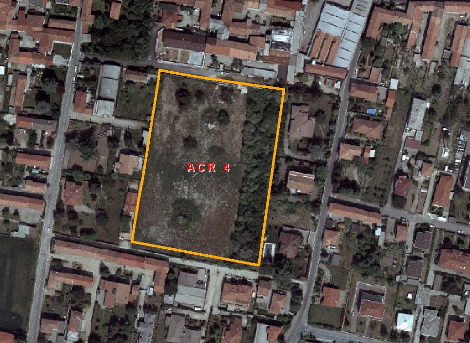 Ambito di completamento ACR 4 Completamento residenziale di via Roma- via Padre Massimiliano Kolbe Foto satellitare e perimetro dell Ambito PARTE PRIMA: Stato attuale, dati del comparto e obiettivi