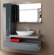 L30 35 40 105 Base con top laccato Lacquered top base Piano con lavabo Happy Hour 22 Top with Happy Hour 22 washbasin Specchio Mirror Lampada Lamp L61BEUFP +