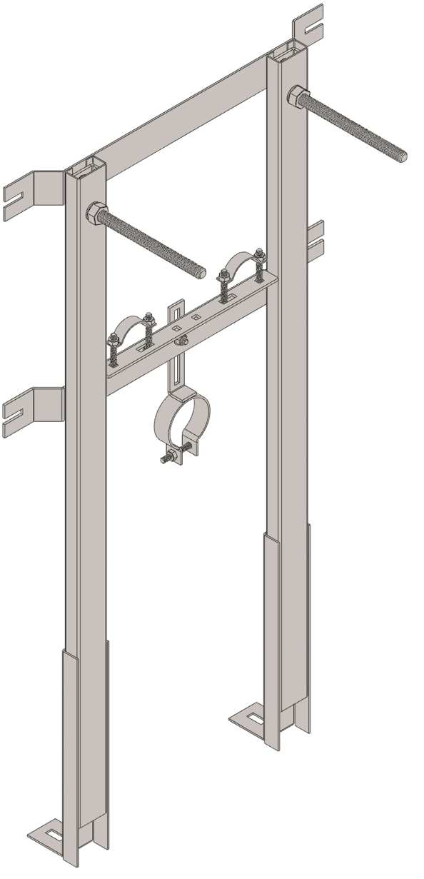 14 SUPPORTI PER LAVABO 312 Supporto lavabo con raccordi e gambi telescopici - Serie ME - - Profili verticali ad interasse cm.