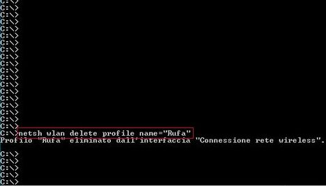 tasto Invio: apparirà la lista delle reti WiFi memorizzate nel sistema.