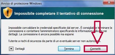 Connetti 7 Viene indicata dall icona di rete l avvenuta connessione