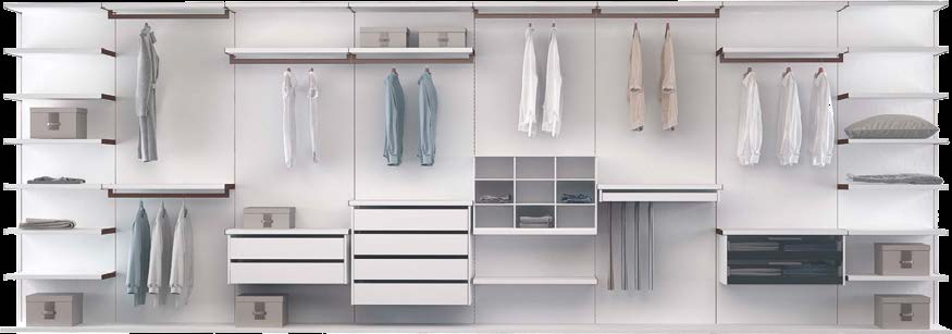 118 Collection Notebook 119 Informazioni tecniche / Technical information Cabine armadio / Walk-in-closet Scenario Pass H 231,9 / 241,5 / 260,7 / 289,5 H 91¼ / 95 / 102¾ / 114 Cabina con cremagliera