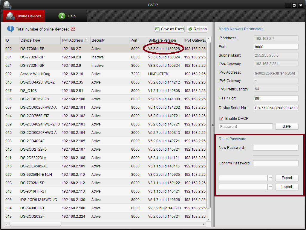 2) si potrà recuperare la password utilizzando il vecchio sistema (Login = admin, Password = 12345). Con il nuovo firmware v3.3.0 (Fig.