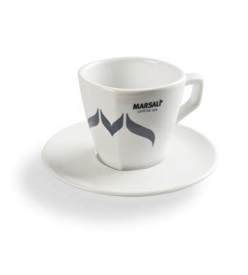 Personalised Marsalì cappuccino cup of 180 cc in white porcelain, including saucer. Studied to maintain the drink s temperatures and creaminess.