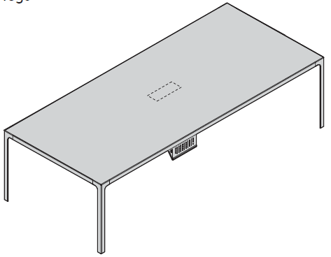 Articolo: TAVOLO RIUNIONE realizzato in pannelli di particelle di legno spessore 22 mm, rivestiti in laccato o essenza, essenza lucida, incassato all interno della struttura della base, quest ultima