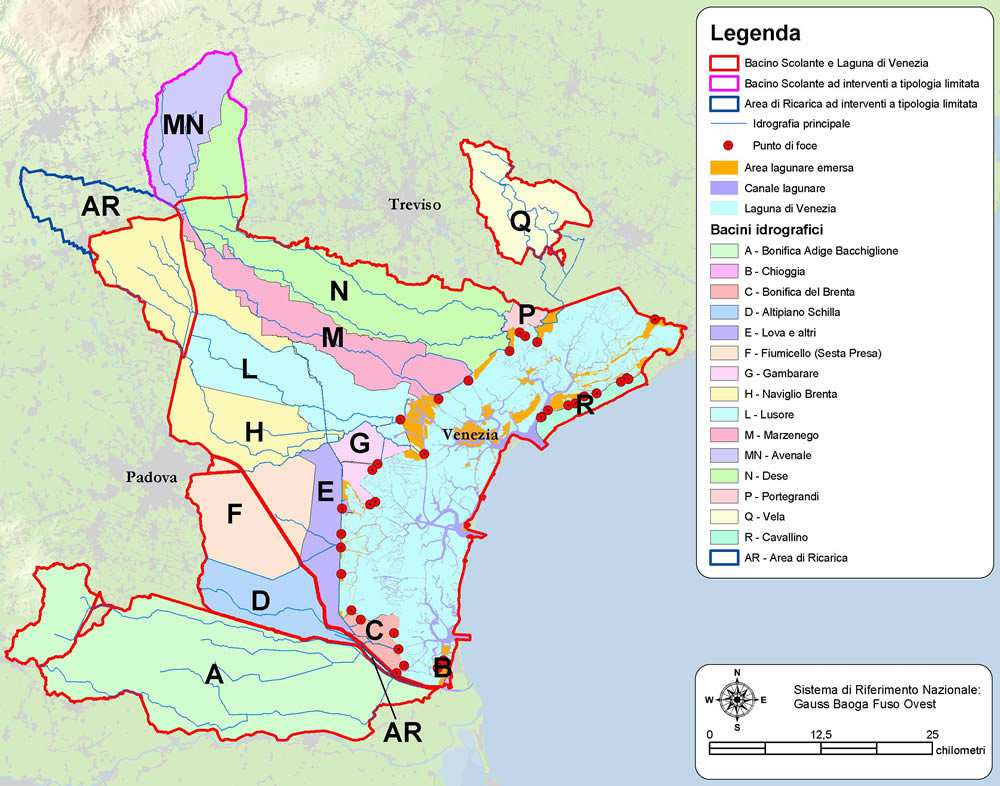 11 BACINO SCOLANTE NELLA LAGUNA DI VENEZIA I corsi d acqua di seguito considerati appartengono tutti al Bacino Scolante nella Laguna di Venezia (BSL).