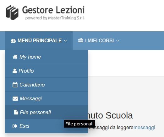 CARICAMENTO DI FILE PERSONALI Attraverso questa procedura l'insegnante avrà modo di caricare file personali i quali, eccezion fatta nel caso di un diverso impiego successivo, rimarranno all'interno