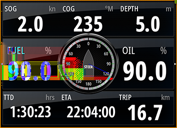 15 Riquadri degli strumenti I riquadri degli strumenti sono costituiti da diversi indicatori analogici, digitali e a barre che possono essere personalizzati per visualizzare i dati selezionati.