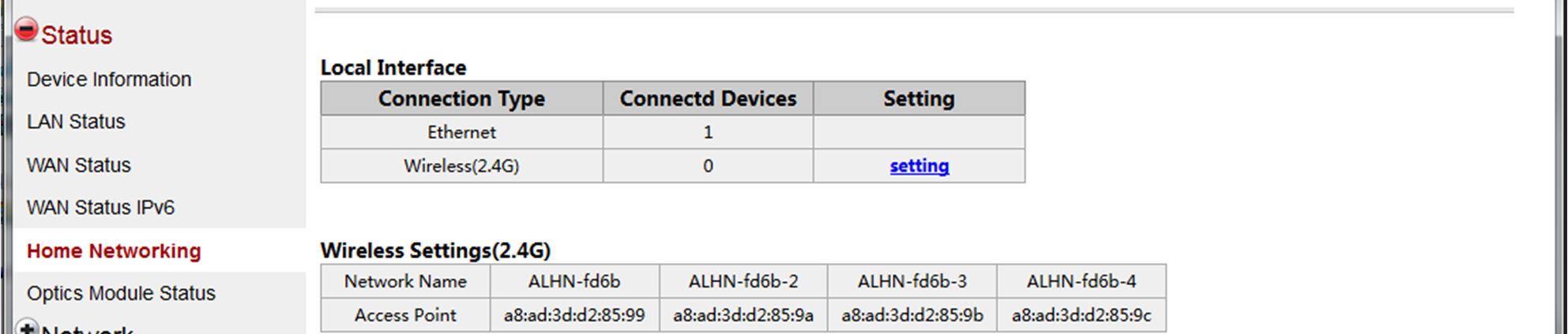 Procedura 4-6 Informazioni sull Home networking.