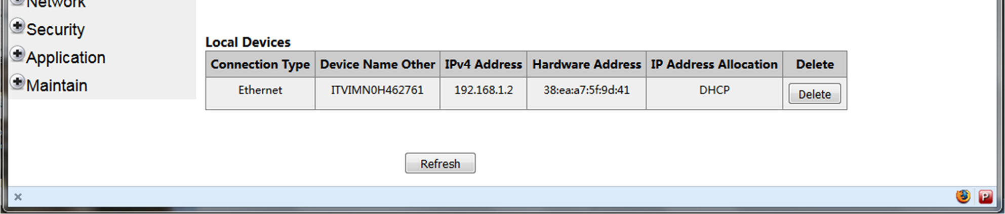 menu principale del GPON Home Gateway, come mostrato in